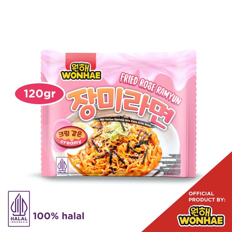 

PROMO!! Wonhae Fried Rose Ramyun 120 gr / Ramyeon / Mie Instan Goreng / Makanan Korea Halal Instan