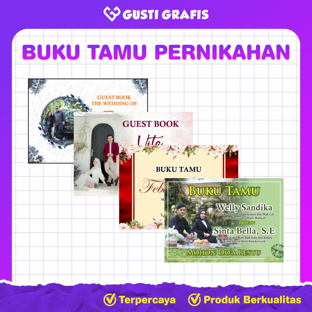 

BUKU TAMU PERNIKAHAN CUSTOM / BUKU TAMU UNDANGAN / WEDDING GUEST BOOK / BUKU TAMU PERNIKAHAN MURAH