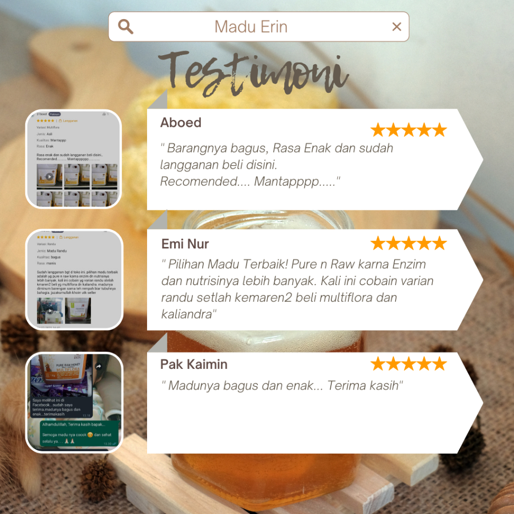 

Korzaln Madu Nektar Randu 1Kg Madu Erin