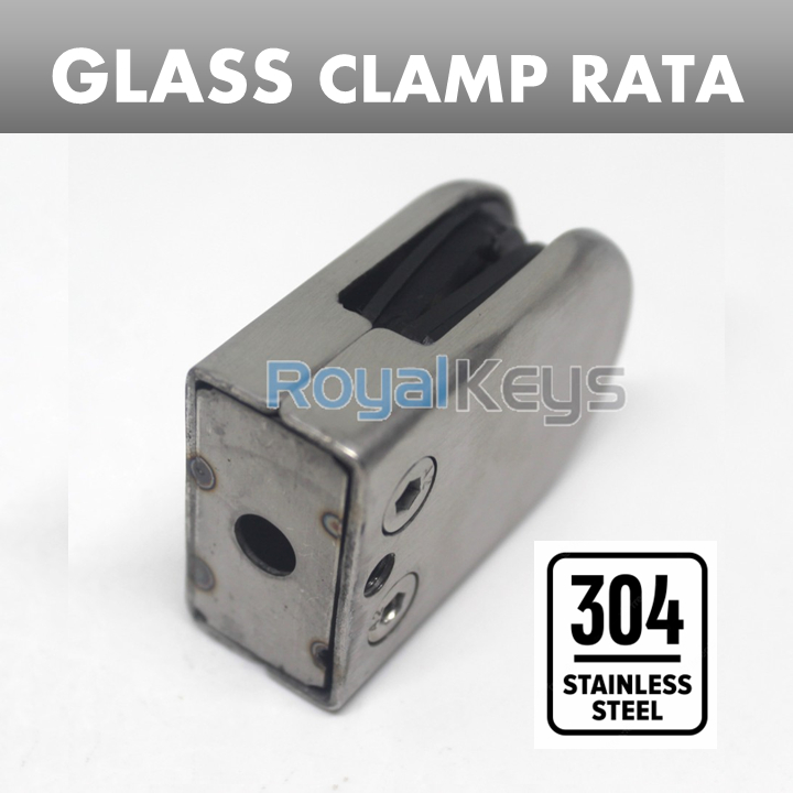 Penjepit Klip Kaca Ambalan Lurus Braket Railing Tangga Kaki Partisi
