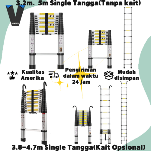 Terlaris Boweiti Single Tangga Teleskopik Lipat Aluminium Multifungsi