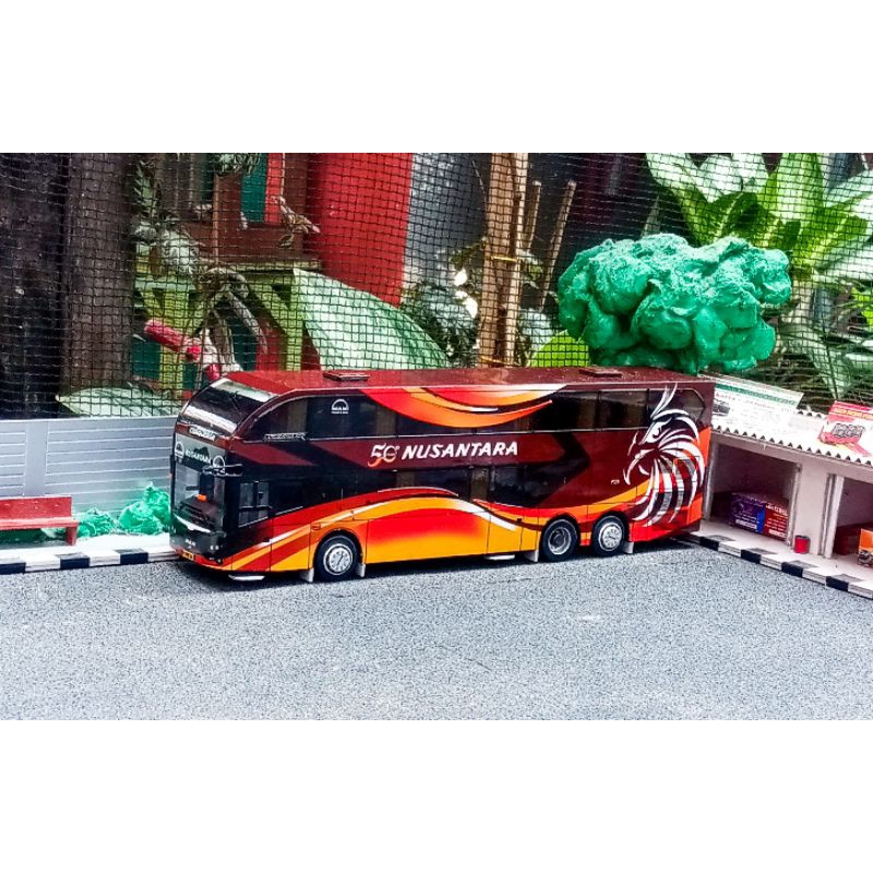 Miniatur Bus NUSANTARA Duoble Decker || MAN R37 || SKALA 1:50 FULL INTERIOR