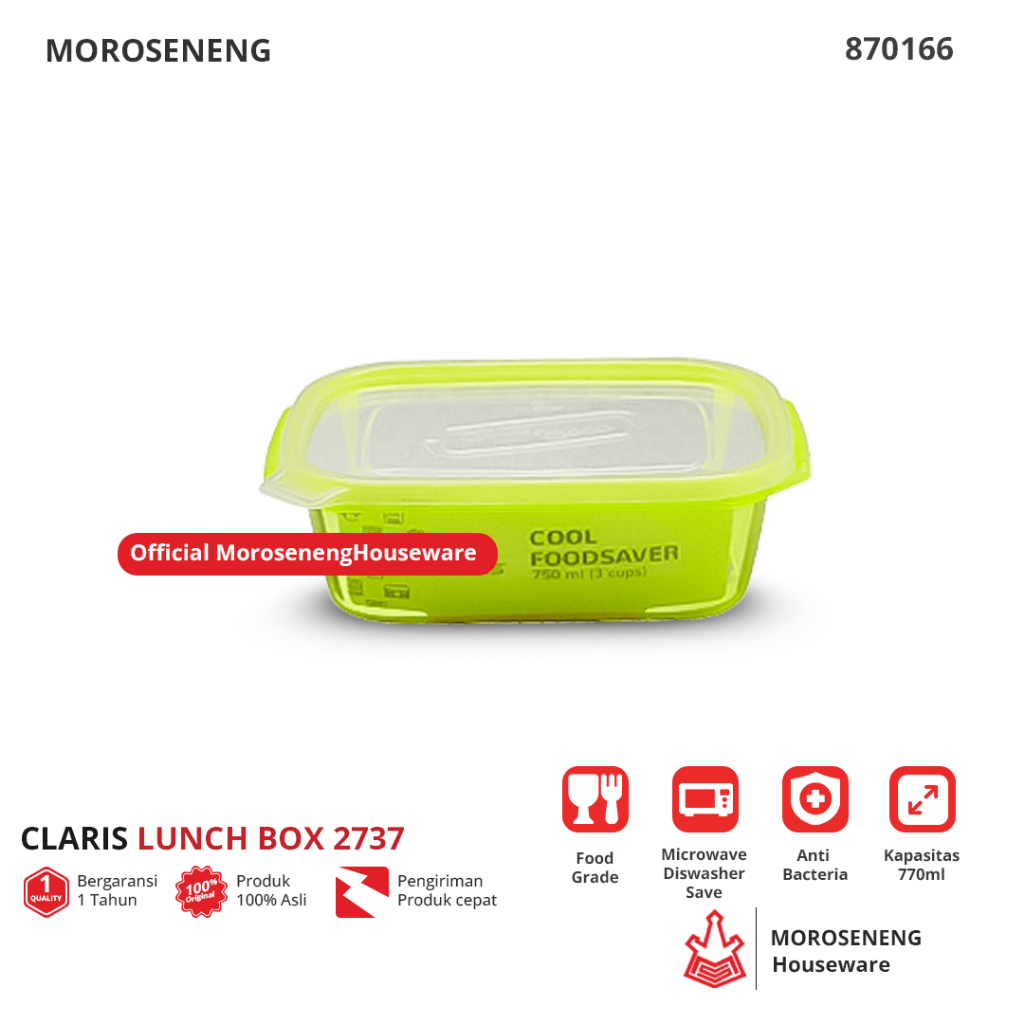 Lunch Box Claris 2737 Tempat Bekal 770ml