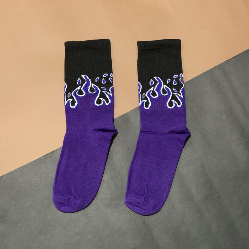 Kaos kaki OLDSCHOOL / kaos kaki motif / kaos kaki skate / kaos kaki murah / kaos kaki motif api ungu