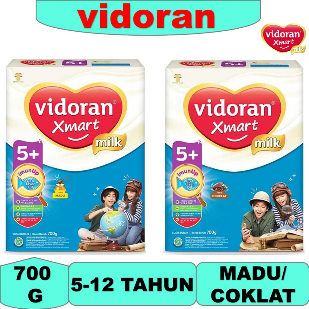 

Susu VIDORAN XMART 5 + rasa cokelat dan madu kemasan 700 gr vidoran coklat vidoran madu