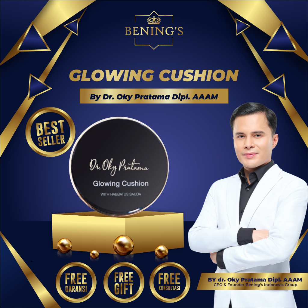 Bening's Glowing Cushion Bening Skincare Dr Oky Pratama Benings Clinic - Bedak Base by benings Skinc