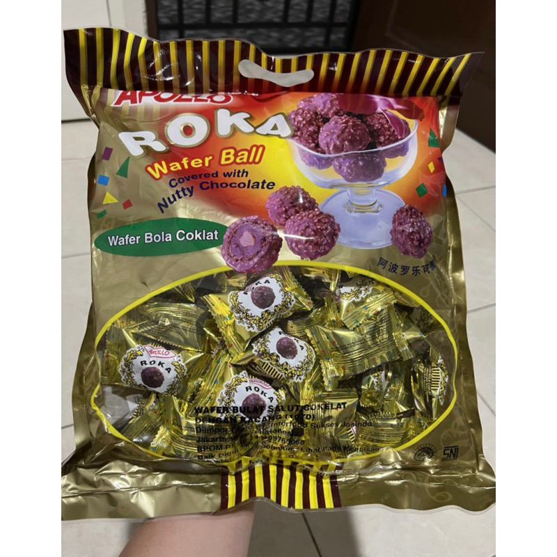 

Apollo Roka Wafer Ball 420g (isi 70pcs) Wafer Coklat