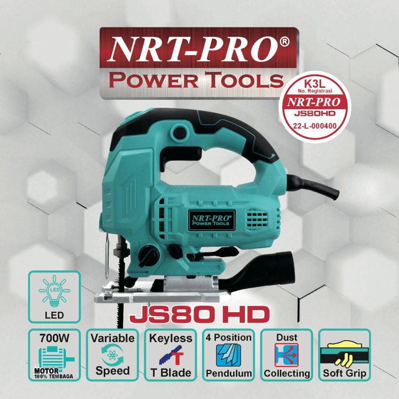 Jig Saw Nrt JS80 HD(LED)  Mesin Gergaji Triplek Nrt Pro