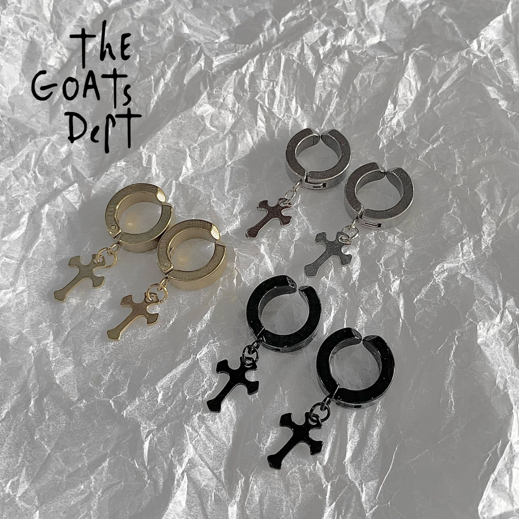 The Goats Dept - Cross Glimz Ear Cuff Original  / tgd838 anting salib jepit non tindik tempel anti k