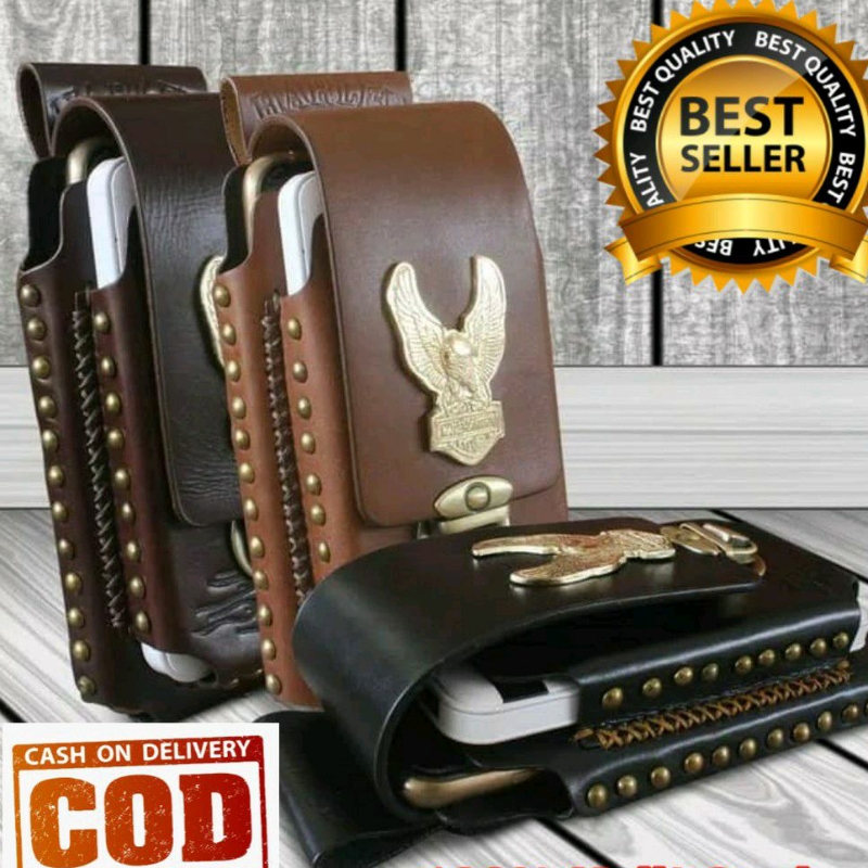 SARUNG HP KULIT ASLI TH-17 HARLEY DAVIDSON - DOMPET HP KULIT TEBAL ASLI - Tas Hp Serbaguna
