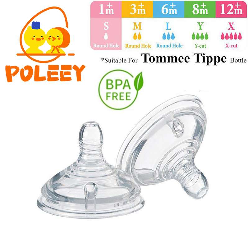 Dot Tommee Tippee Poleey Nipple (Anti Kolik) dengan Botol Leher Lebar