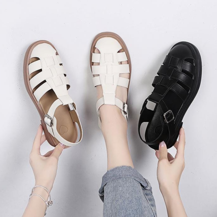 TBIG Sandal Sepatu Wanita SOFIAMELISA Sandal Santai Tutup Depan Kekinian LS01