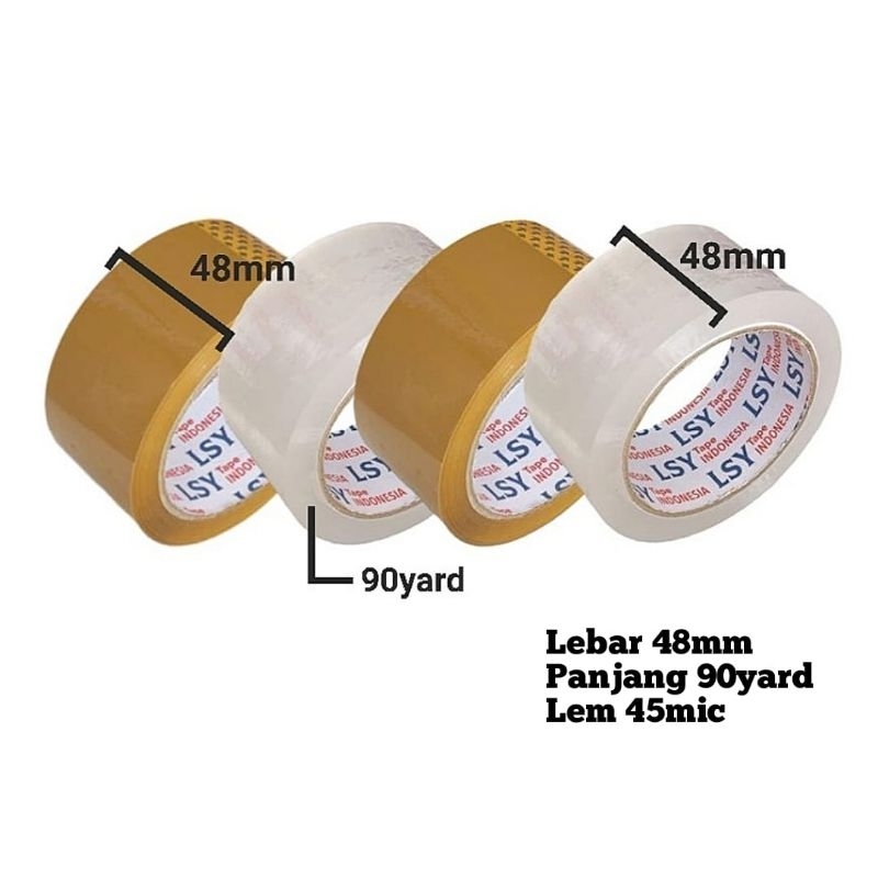 

lakban bening / coklat 48mm x 90yard full LSY TAPE ( CBM )