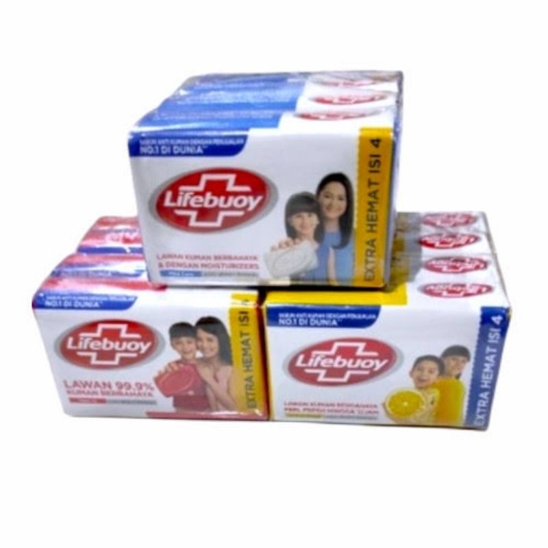 Sabun lifeboy isi 4x60gr || lifeboy sabun mandi batang lebih hemat isi 4