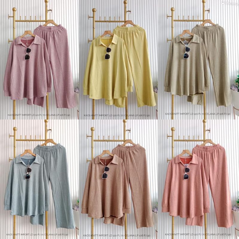SETELAN CELANA KAOS FURANO Ld 116#onesetwanita#bajukekinian#bestseller#
