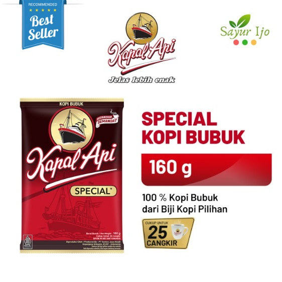 

Kopi Special Merah Kapal Api 160 Gram / Pack Coffee Powder Bubuk Asli