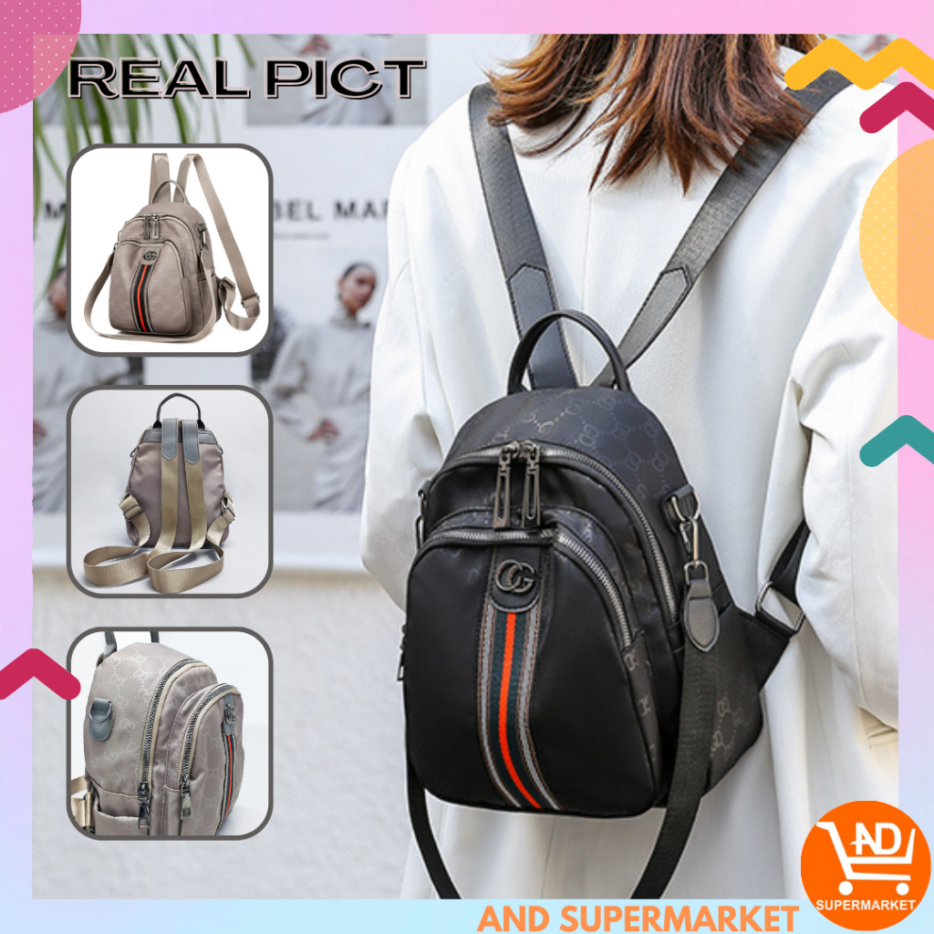 Tas Ransel Wanita Kain Oxford + Polyester Backpack Perempuan Tas Ransel Wanita Import Fashion Kasual