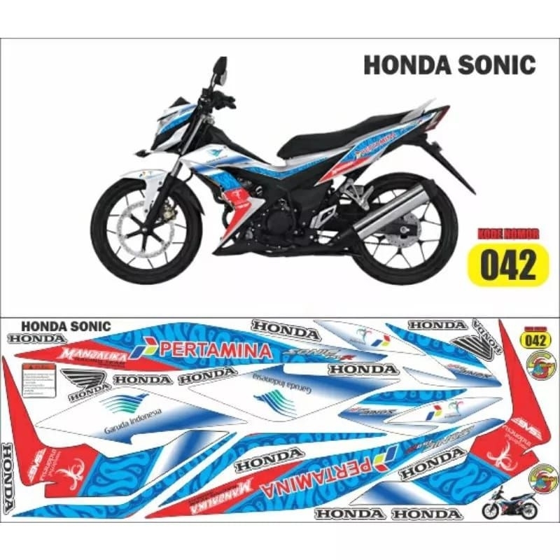 Decal variasi Honda Sonic 150 Striping Sonic Mandalika stiker aksesoris body motor sonic