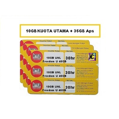 Voucher Indosat 10GB UNL (Freedom U45GB)