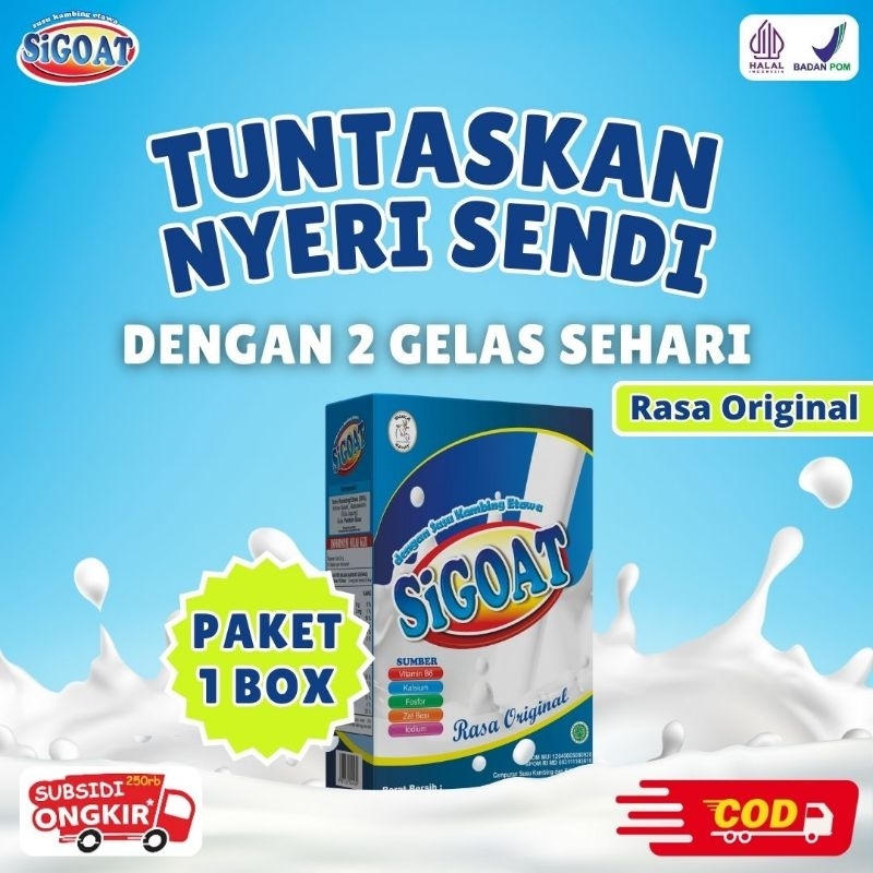 

1 BOX SIGOAT SUSU KAMBING ETAWA BUBUK ORIGINAL MURAH ATASI NYERI LUTUT TULANG SENDI ASAM URAT BATUK MENAHUN ASMA PARU-PARU