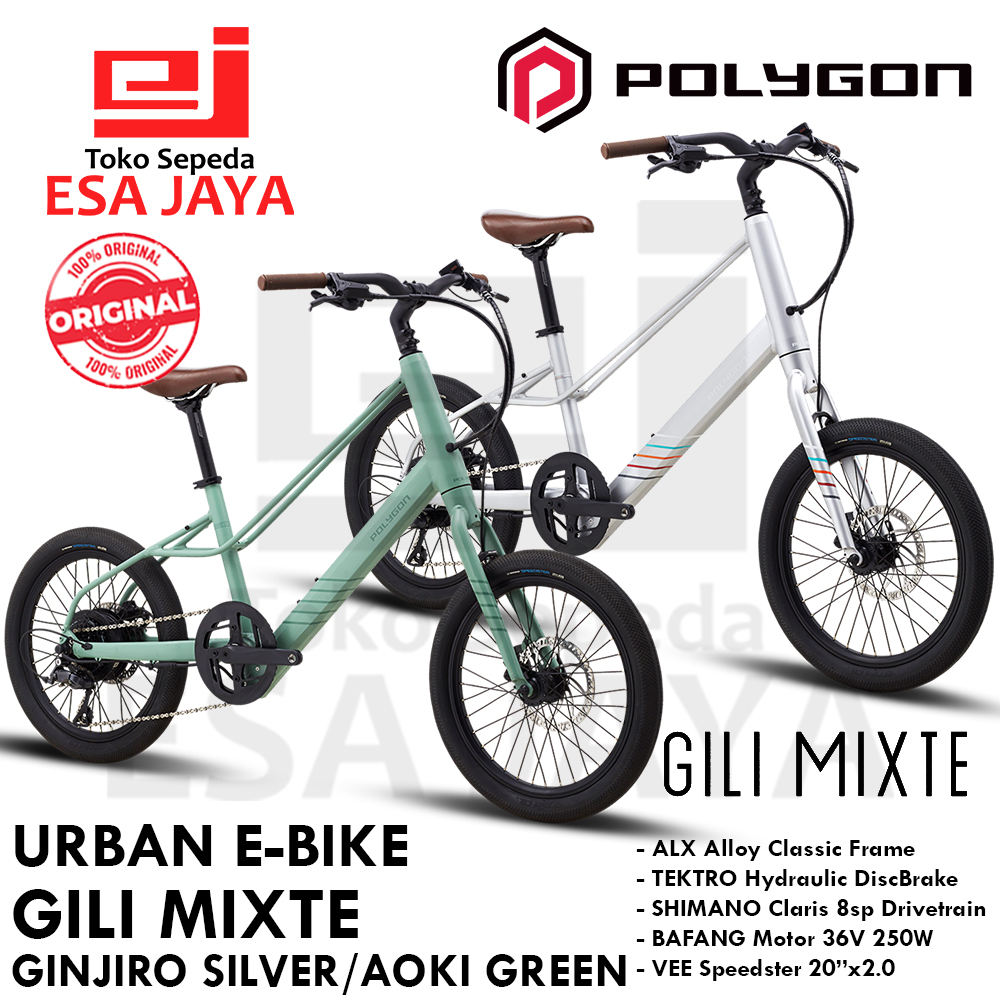 Polygon Gili Mixte Urban Ebike Sepeda Listrik 20" 8 speed