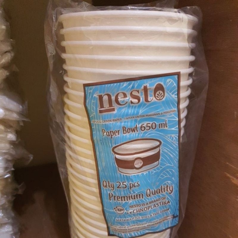 Paper Bowl 650ml dengan tutup