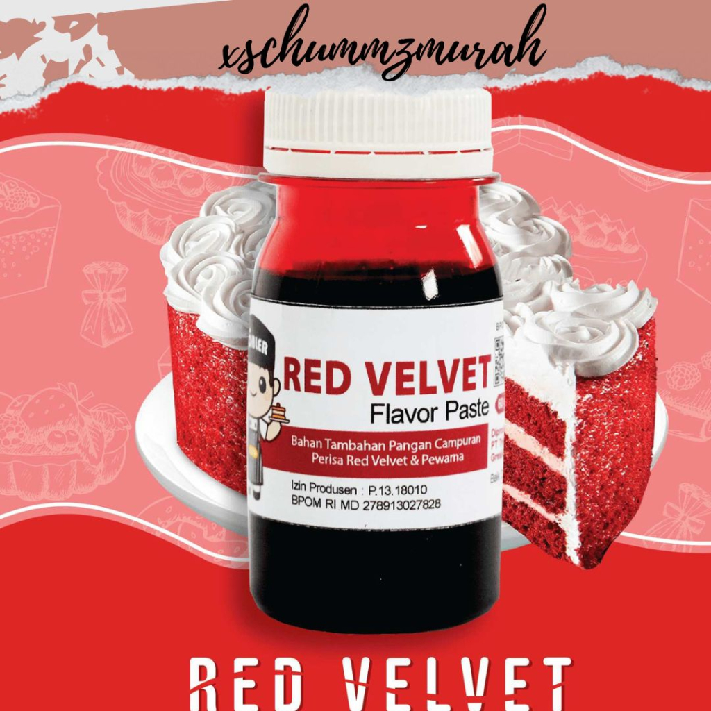 

FLASH SALEE||PERISA MOHLER RED VELVET|Flavor Paste / Pasta Perisa Mohler Red Velvet 60 Gram