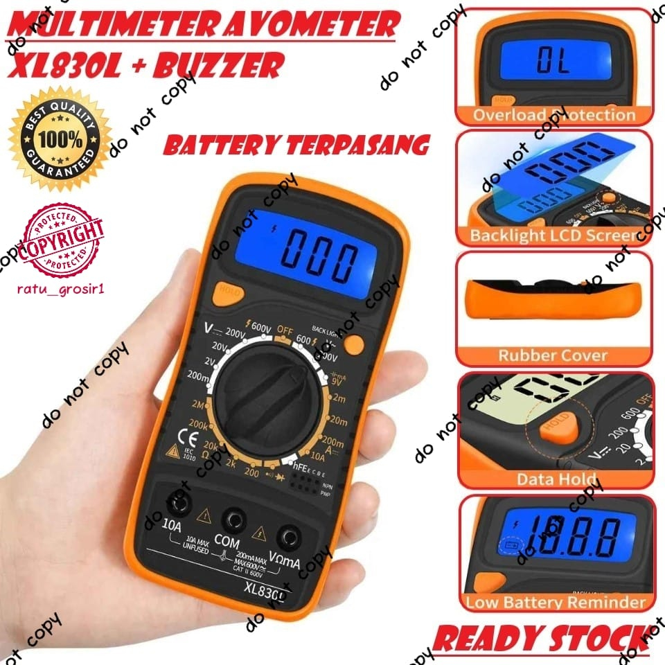 Multimeter Avometer XL830L Multitester Avometer Digital + Buzzer XL 830L