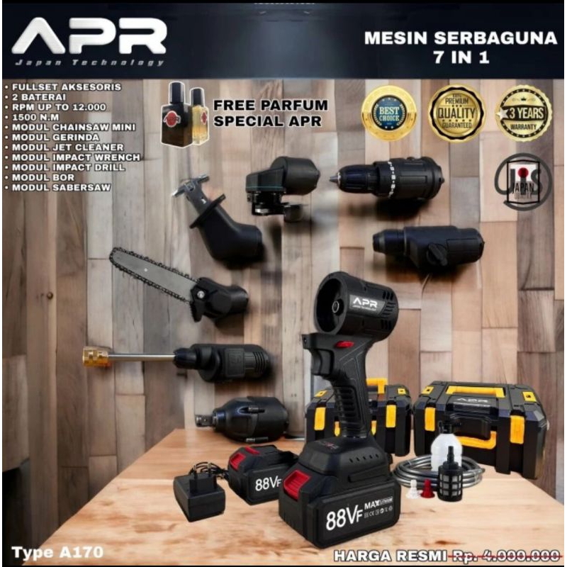 APR JAPAN A170 impact wrench bor gerinda senso chainsaw rotary cuci motor mobil jet cleaner jigsaw s