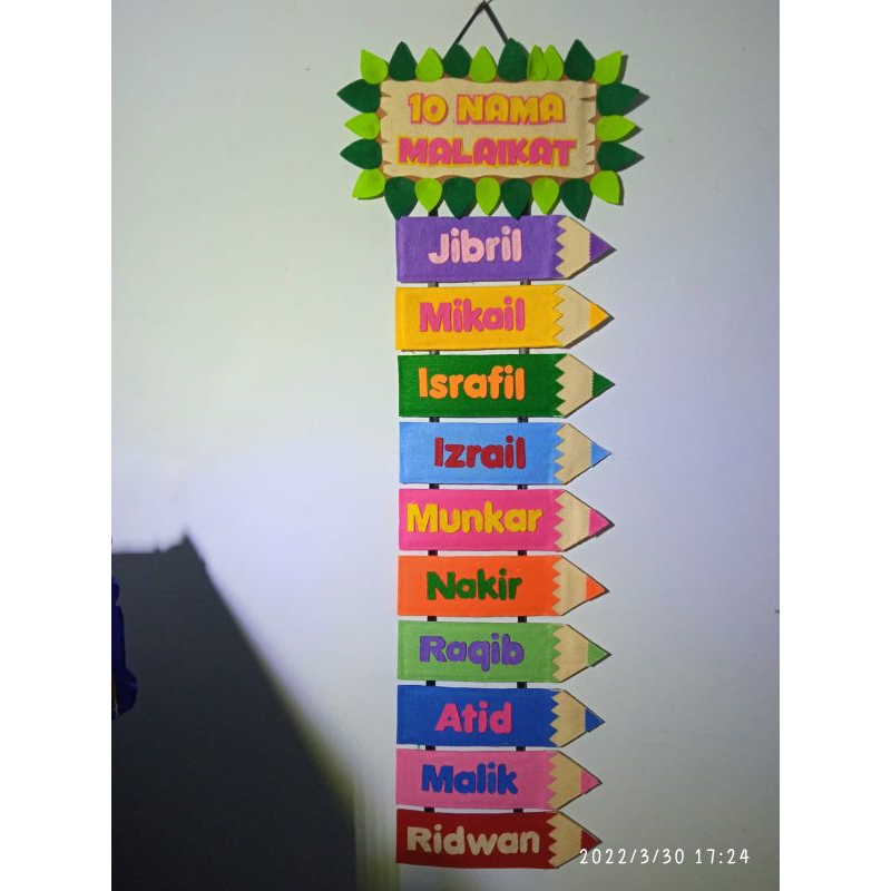 

hiasan kelas flanel || 10 nama malaikat