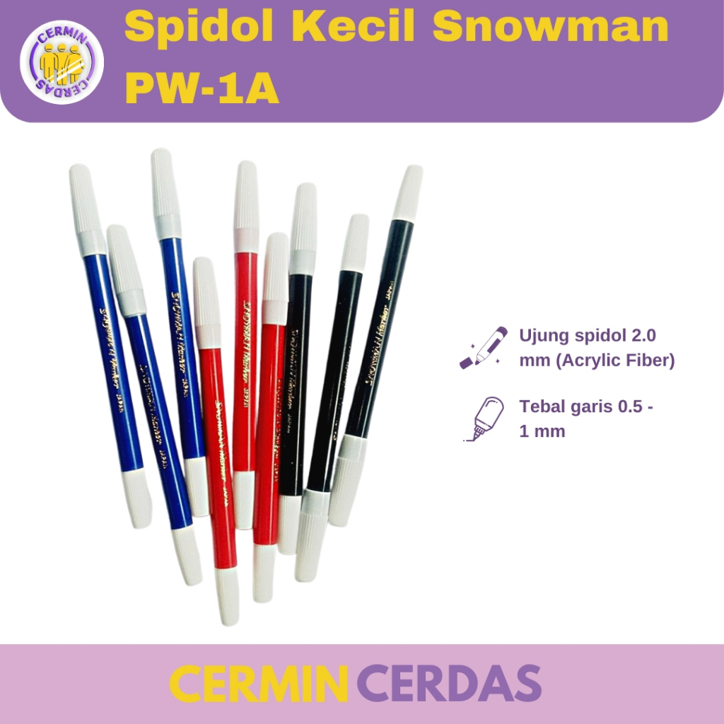 

Spidol Kecil Snowman PW-1A Hitam Biru Merah Papan Tulis Pencil Marker
