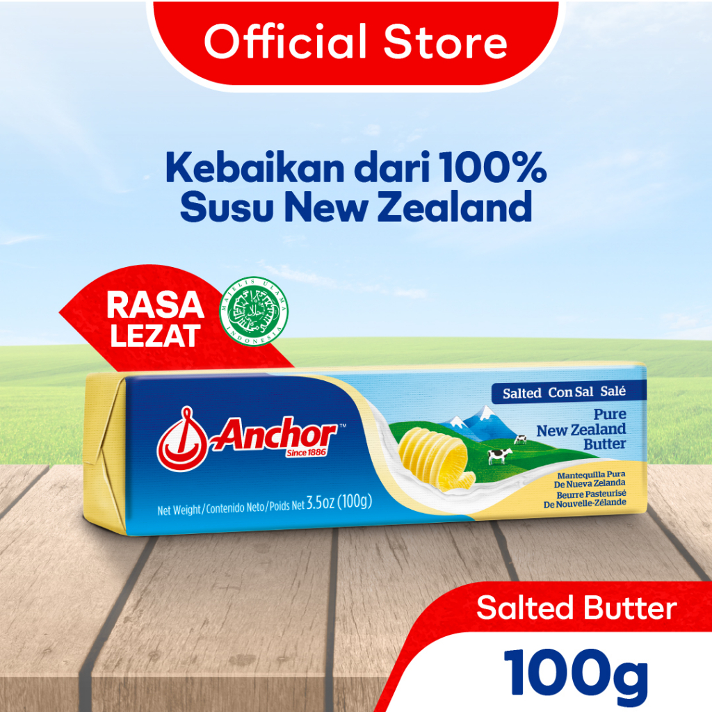 

Anchor Salted Butter 100g - Mentega Asin New Zealand