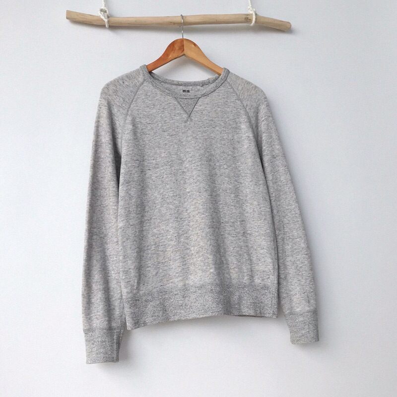 Crewneck Uniqlo Original Abu Grey Polos Sweatshirt
