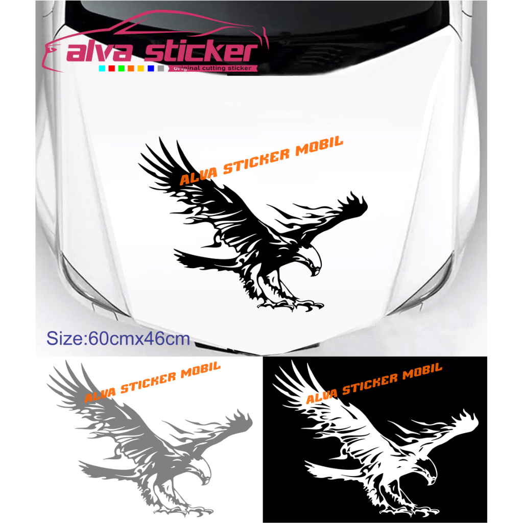 sticker stiker elang sticker kap mobil stiker elang universal mobil bisa stiker elang 60cmx46cm