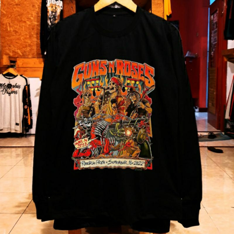 KAOS PANJANG PRIA BAND METAL GUNS N ROSES ORIGINAL DISTRO - KAOS PANJANG PRIA BAND METAL LUAR DISTRO