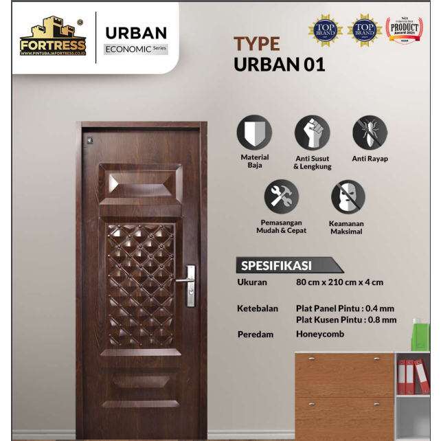 Pintu Kamar / Pintu Utama / Pintu Rumah Baja Fortress 80x210