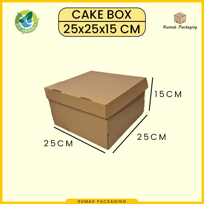 

Kardus / Cake Box / Kotak Kue Die Cut Polos 25x25x15 cm