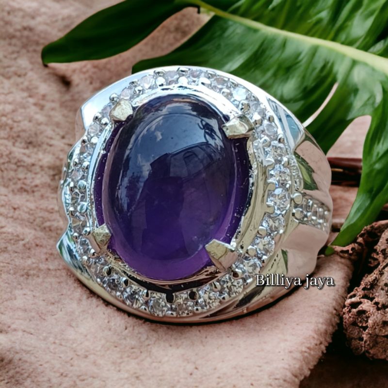 Cincin batu kecubung brazil cristal natural