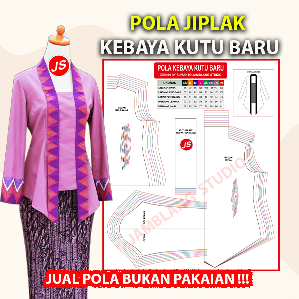 Pola Jiplak Kebaya Kutu Baru