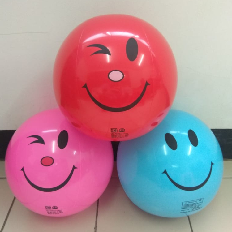 Mainan Anak Balon Tiup Bola Smile 14 Inch Bahan PVC SNI