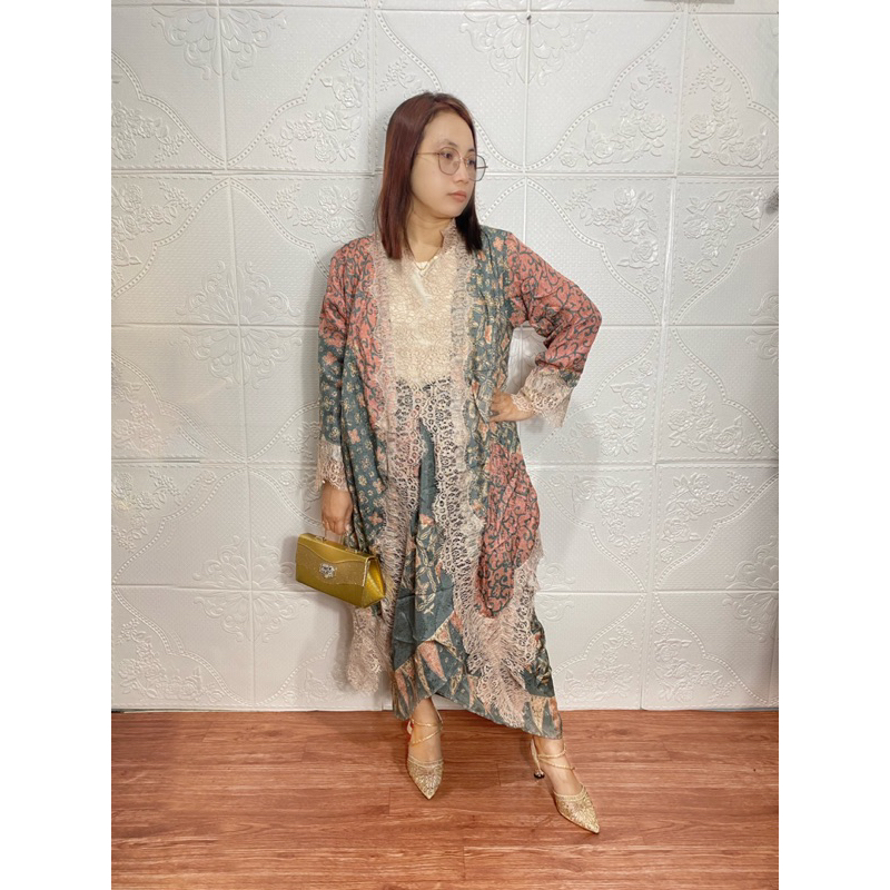 Baju Kondangan Outer Batik Viscose Set Rok Lilit Couple