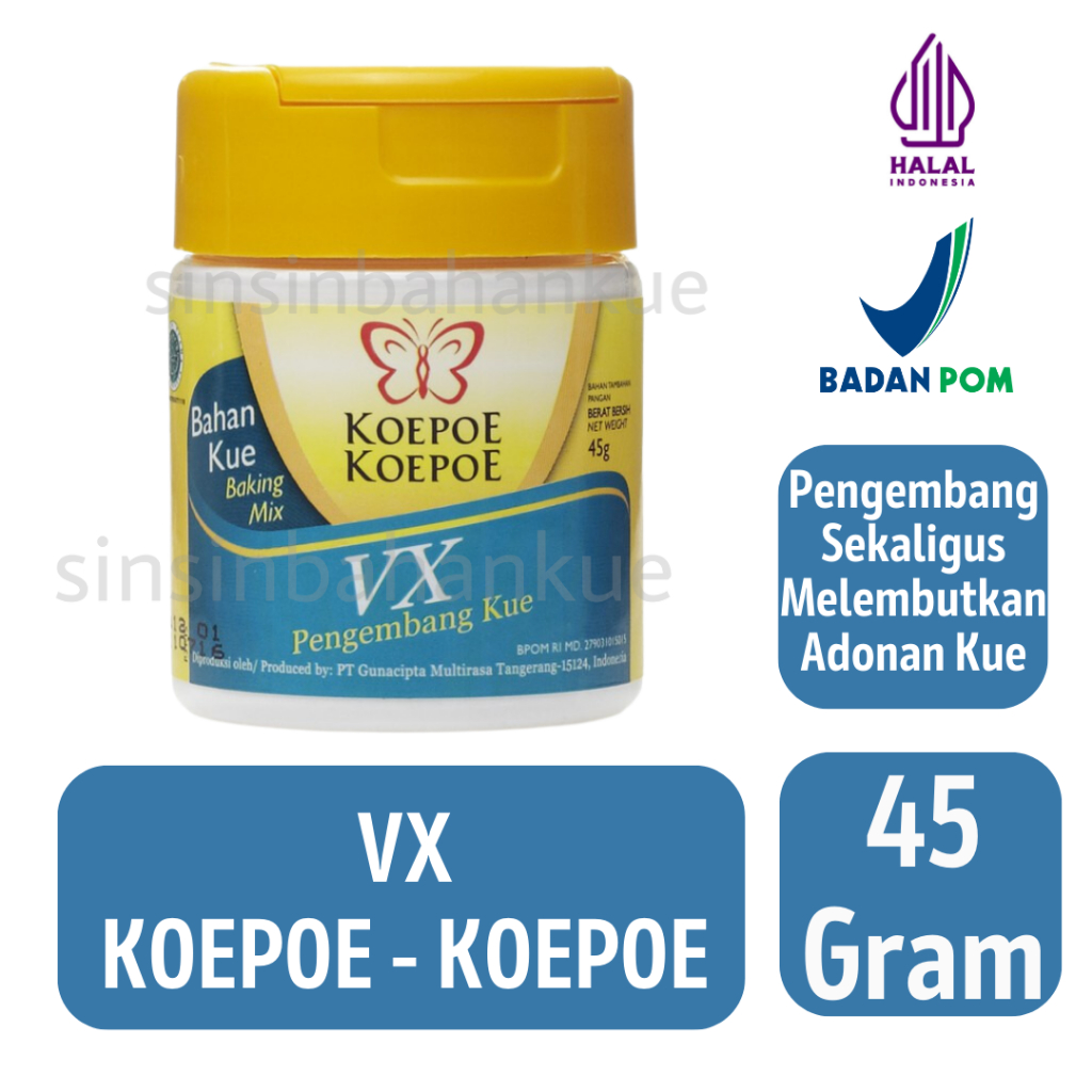 

VX Pengembang Kue Koepoe-Koepoe [45 Gram]