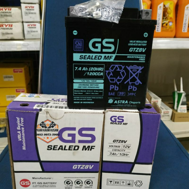 AKI MOTOR GS ASTRA GTZ8V YAMAHA R25 CBR 250 KLX 150 12V 7AH.