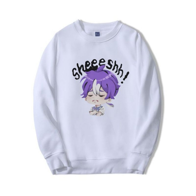 Sweater Crewnek Emot sheeeh Sweater putih Sweater wanita sweater pria keren