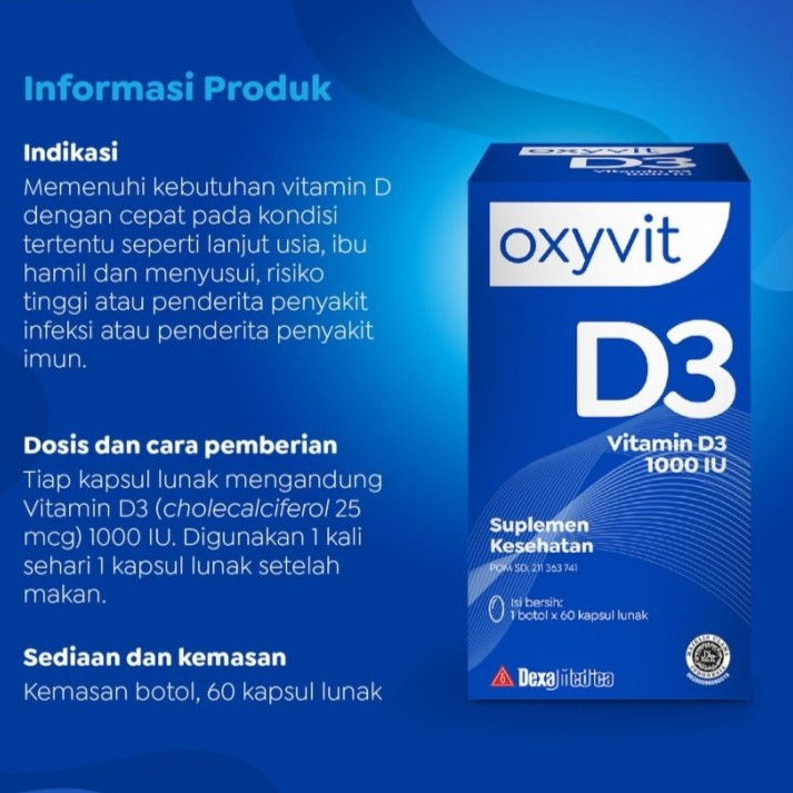 Oxyvit D3 60 Kapsul - Vitamin D3 1000 IU