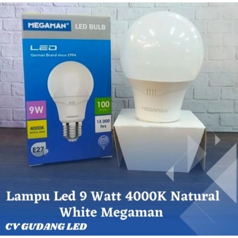 Lampu Led 9Watt 4000K Natural White - MEGAMAN