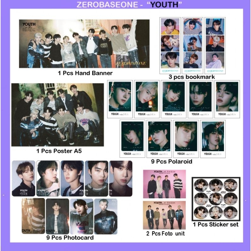 Fankit Zerobaseone photocard ZB1 boys planet Youth in the shade