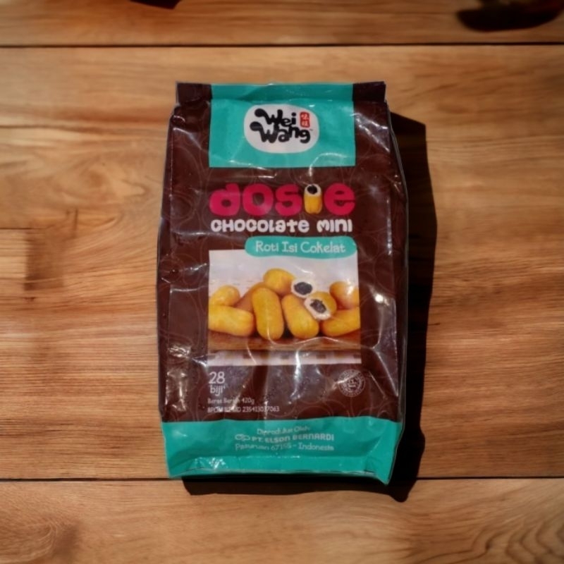 

WEI WANG Dosie Coklat mini Roti Isi Coklat 28 Biji 420gr