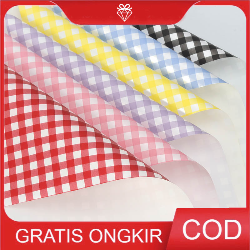 

20LEMBAR Korean Wrapping Square Polos Pastel - Cellophane Bunga W023