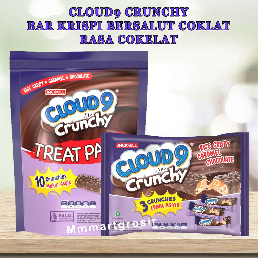 

Cloud9 Crunchy / Bar Krispi Bersalut Cokelat / Cokelat Treat